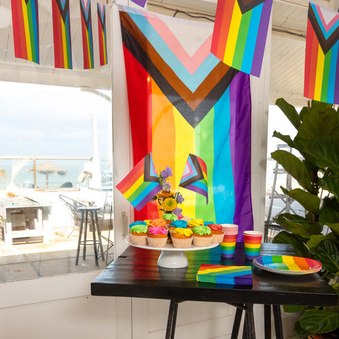 E-Carnavalskleding.nl Set 8 papieren bekertjes Regenboog