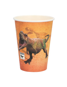 E-Carnavalskleding.nl Set 8 papieren bekertjes T-rex