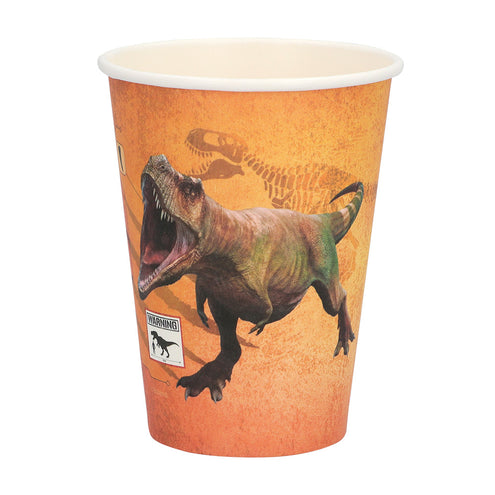 E-Carnavalskleding.nl Set 8 papieren bekertjes T-rex