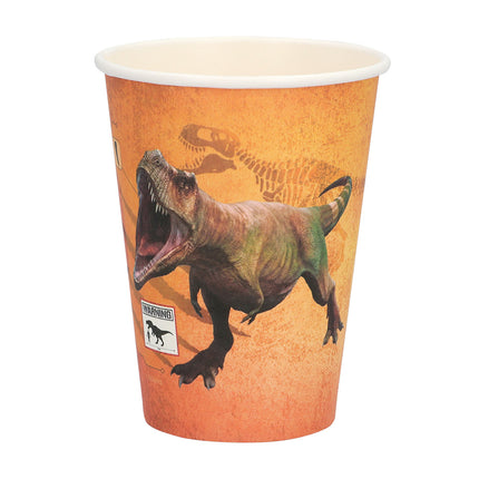 E-Carnavalskleding.nl Set 8 papieren bekertjes T-rex
