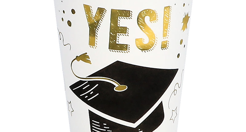 E-Carnavalskleding.nl Set 8 papieren bekertjes 'Yes you did it'