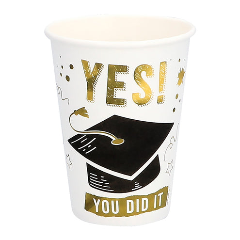 E-Carnavalskleding.nl Set 8 papieren bekertjes 'Yes you did it'