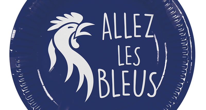 E-Carnavalskleding.nl Set 8 papieren bordjes 'Allez les Bleus'