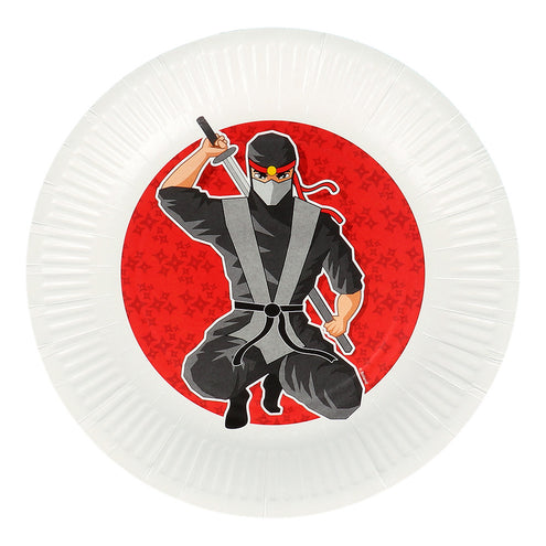 E-Carnavalskleding.nl Set 8 papieren bordjes Ninja
