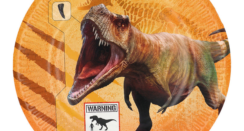 E-Carnavalskleding.nl Set 8 papieren bordjes T-rex