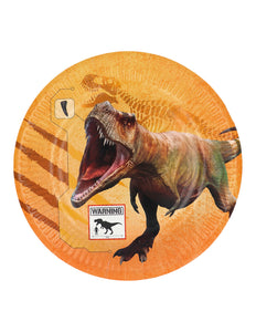 E-Carnavalskleding.nl Set 8 papieren bordjes T-rex