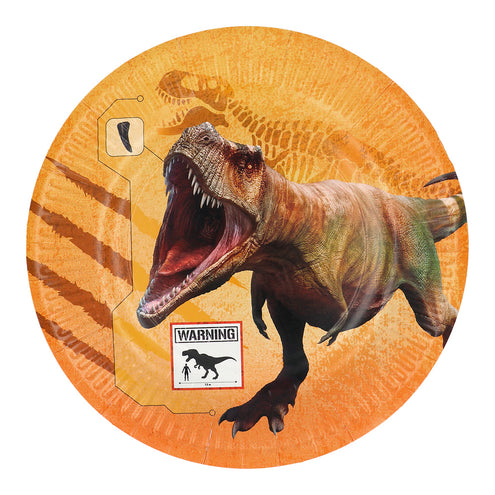 E-Carnavalskleding.nl Set 8 papieren bordjes T-rex