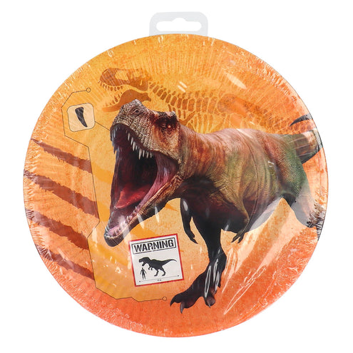 E-Carnavalskleding.nl Set 8 papieren bordjes T-rex