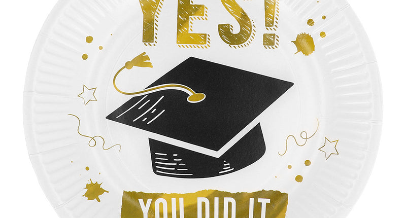 E-Carnavalskleding.nl Set 8 papieren bordjes 'Yes you did it'