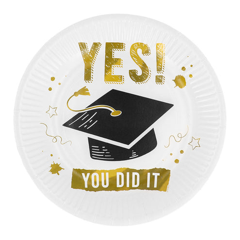 E-Carnavalskleding.nl Set 8 papieren bordjes 'Yes you did it'