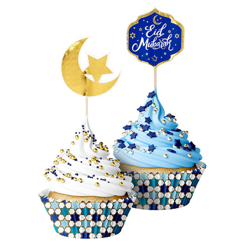 E-Carnavalskleding.nl Set cupcakedecoratie 'Eid Mubarak'