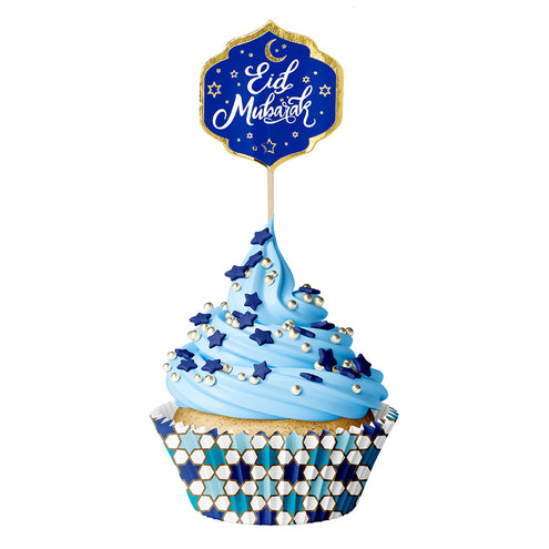 E-Carnavalskleding.nl Set cupcakedecoratie 'Eid Mubarak'
