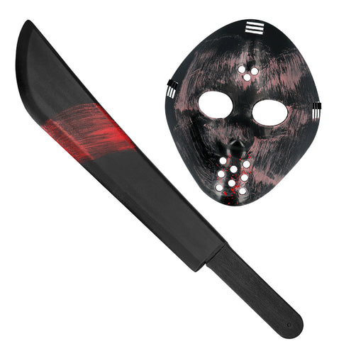 E-Carnavalskleding.nl Set Killer machette en hockey masker