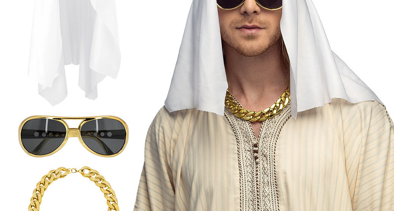 E-Carnavalskleding.nl Set Sjeik Faheem accessoires