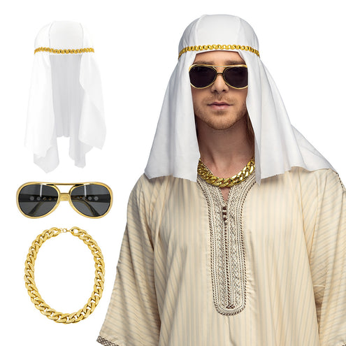 E-Carnavalskleding.nl Set Sjeik Faheem accessoires