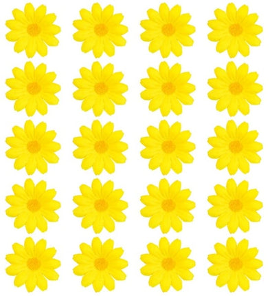 E-Carnavalskleding.nl Set van 20 decoratieve gele bloemen Milan