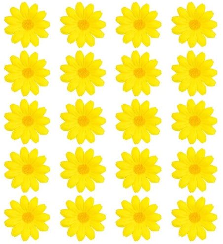E-Carnavalskleding.nl Set van 20 decoratieve gele bloemen Milan