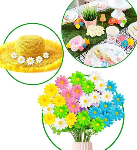 E-Carnavalskleding.nl Set van 20 decoratieve groene bloemen Niels