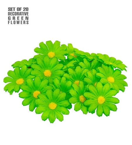 E-Carnavalskleding.nl Set van 20 decoratieve groene bloemen Niels