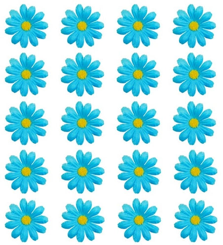 E-Carnavalskleding.nl Set van 20 decoratieve licht blauwe bloemen Isa