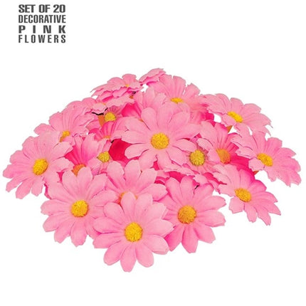 E-Carnavalskleding.nl Set van 20 decoratieve roze bloemen Roos