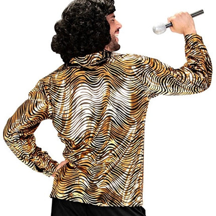 E-Carnavalskleding.nl Shirt disco fever goud heren