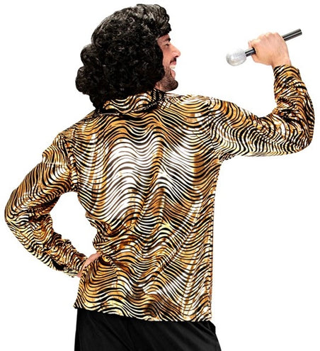 E-Carnavalskleding.nl Shirt disco fever goud heren