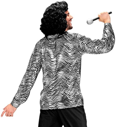 E-Carnavalskleding.nl Shirt disco fever zilver heren