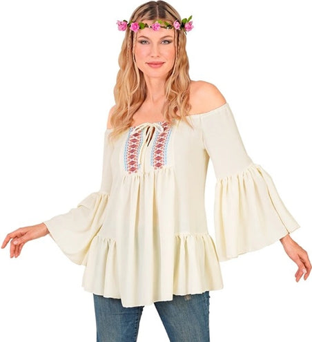 E-Carnavalskleding.nl Shirt hippie plattelands dame Eva