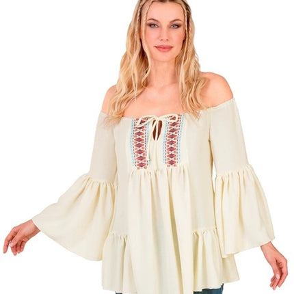 E-Carnavalskleding.nl Shirt hippie plattelands dame Eva