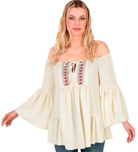 E-Carnavalskleding.nl Shirt hippie plattelands dame Eva