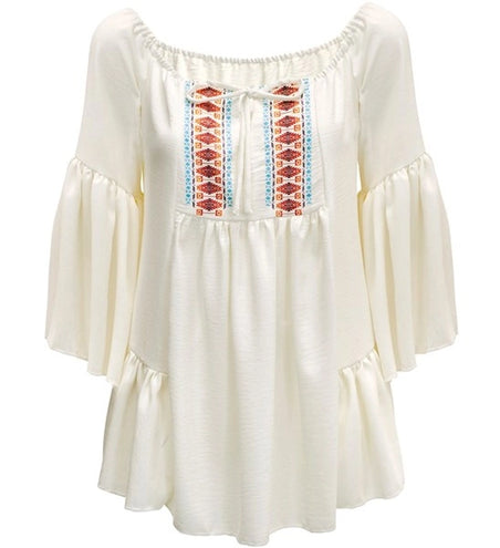 E-Carnavalskleding.nl Shirt hippie plattelands dame Eva