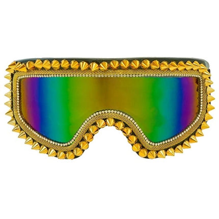 E-Carnavalskleding.nl Ski-bril 80's goud strass-nagels Anouk