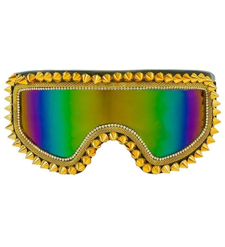 E-Carnavalskleding.nl Ski-bril 80's goud strass-nagels Anouk