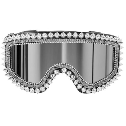E-Carnavalskleding.nl Ski-bril 80's zilver strass-nagels Maud