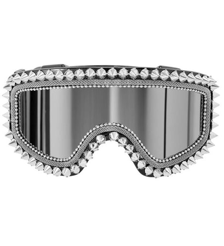 E-Carnavalskleding.nl Ski-bril 80's zilver strass-nagels Maud