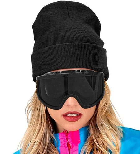 E-Carnavalskleding.nl Ski-bril 80's zwart luipaardprint Jesse