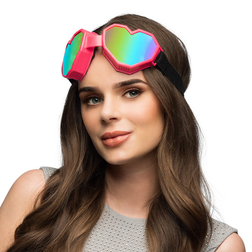 E-Carnavalskleding.nl Ski bril Festilove roze hartjes