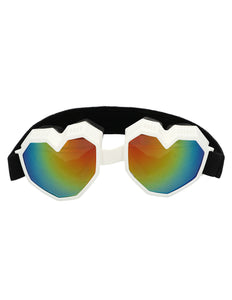 E-Carnavalskleding.nl Ski bril Festilove wit hartjes