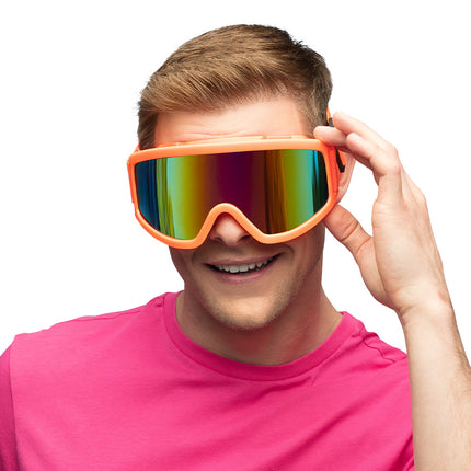 E-Carnavalskleding.nl Skibril neon oranje unisex