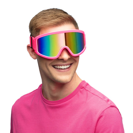 E-Carnavalskleding.nl Skibril neon roze unisex