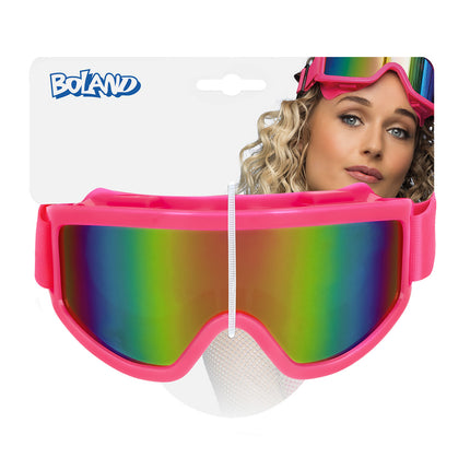 E-Carnavalskleding.nl Skibril neon roze unisex