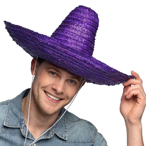 E-Carnavalskleding.nl Sombrero Puebla paars