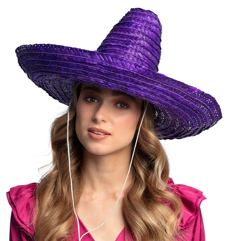 E-Carnavalskleding.nl Sombrero Puebla paars