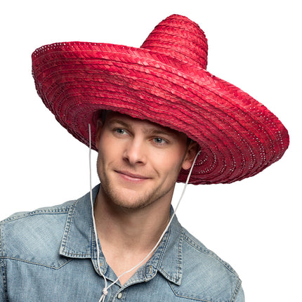 E-Carnavalskleding.nl Sombrero Puebla rood