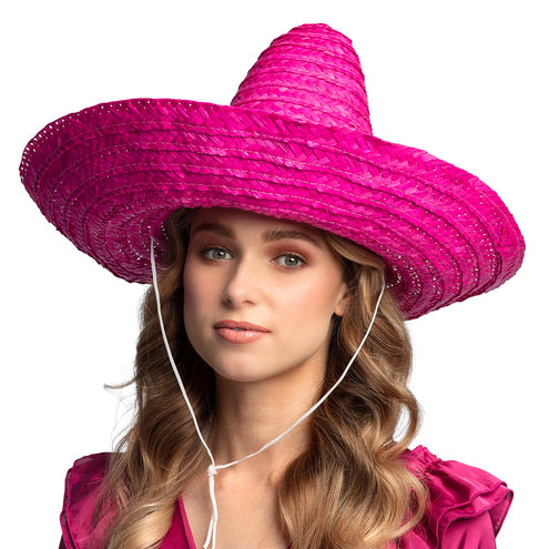 E-Carnavalskleding.nl Sombrero Puebla roze