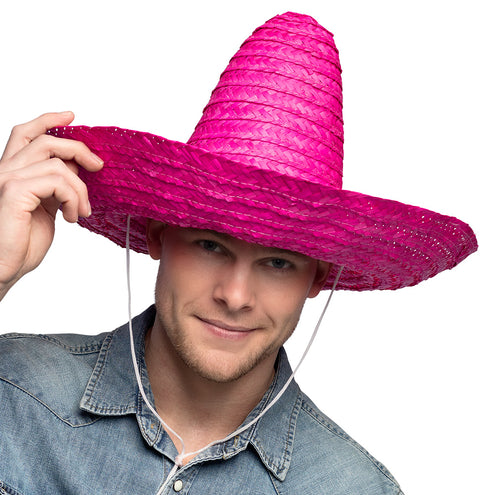 E-Carnavalskleding.nl Sombrero Puebla roze