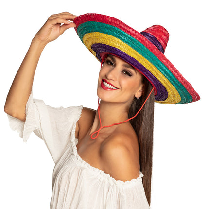 E-Carnavalskleding.nl Sombrero Puebla veelkleurig