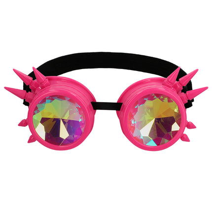 E-Carnavalskleding.nl Steampunk bril Festival neonroze
