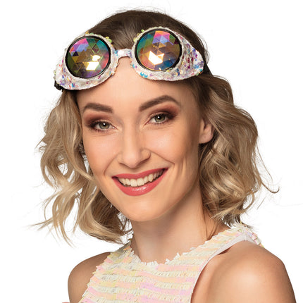 E-Carnavalskleding.nl Steampunk bril Mirage zilver
